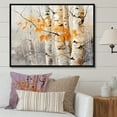 thumbnail image 1 of Designart "Orange Birch Wood During The Winter Season" Tree Birch Floater Framed Canvas Prints, 1 of 5