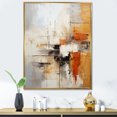 thumbnail image 1 of Designart "Orange Black Abstract Fractal Expressions" Modern Floater Framed Canvas Print, 1 of 7