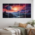 thumbnail image 1 of Designart "Orange Black Astronomical Dreams Cosmic Inspiration" Galaxies Art Living Room Set, 1 of 5