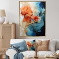 thumbnail image 1 of Designart "Orange Blue Abstract Fractal" Modern Floater Framed Wall Art Living Room, 1 of 7