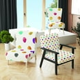 thumbnail image 1 of Designart "Orange Blue And Purple Polka Dot Pattern" Upholstered Transitional Accent Chair - Arm Chair, 1 of 5