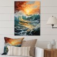 thumbnail image 1 of Designart "Orange Blue Coastal Storm" Nautical & Beach Metal Art Print, 1 of 1
