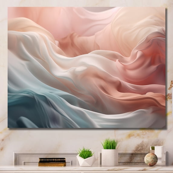 Designart "Orange Blue Dancing Colors IV" Minimalism Wall Art For Kitchen