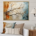 thumbnail image 1 of Designart "Orange Blue Maple Tree Glowing Agate II" Floral Floater Framed Wall Art Print, 1 of 7
