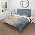 thumbnail image 1 of Designart "Orange Blue Maple Tree Glowing Embers V" Floral Bedding Covert Set - Tree Maple Orange Traditional Bed Set With 1 Sham, 1 of 6