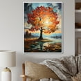 thumbnail image 1 of Designart "Orange Blue Maple Tree Majestic Maple" Floral Floater Framed Canvas Print, 1 of 7