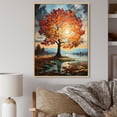 thumbnail image 1 of Designart "Orange Blue Maple Tree Majestic Maple" Floral Floater Framed Canvas Print, 1 of 7
