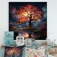 thumbnail image 1 of Designart "Orange Blue Maple Trees magic Maple" Landscapes Floater Framed Wall Decor, 1 of 7
