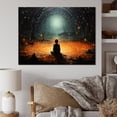 thumbnail image 1 of Designart "Orange Blue Meditation Stillness Within Pointillism" Spiritual Canvas Wall Art, 1 of 5