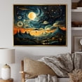 thumbnail image 1 of Designart "Orange Blue Sky Celestial Symphony composition II" Abstract Floater Framed Canvas Print, 1 of 7