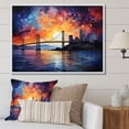 thumbnail image 1 of Designart "Orange Bridge Gateway Painting II" Architecture Floater Framed Canvas Art Print, 1 of 7