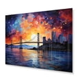 thumbnail image 1 of Designart "Orange Bridge Gateway Painting II" Architecture Metal Art Print, 1 of 5