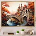 thumbnail image 1 of Designart "Orange Bridge curious Archway" Architecture Floater Framed Wall Art Print, 1 of 7