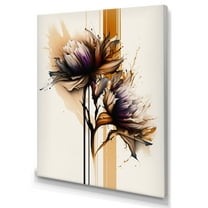 Designart Orange Dahlia Flower On Abstract Fusion III Canvas Wall Art