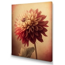 Designart Orange Dahlia Flower VI Canvas Wall Art