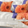thumbnail image 1 of Designart Orange Daisy On Purple Background - Floral Throw Pillow - 12x20, 1 of 5