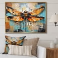 thumbnail image 1 of Designart "Orange Dragonfly Insects Flight composition I" Animals Floater Framed Canvas Art Print, 1 of 7