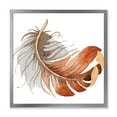thumbnail image 1 of Designart 'Orange Ethnic Bird Feather On White' Bohemian & Eclectic Framed Art Print, 1 of 4