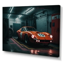 Designart Orange Exotic Car Photography Canvas Wall Art