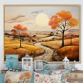 thumbnail image 1 of Designart "Orange Farm Autumn horizon III" Landscapes Floater Framed Wall Art Print, 1 of 7