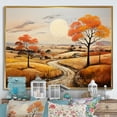 thumbnail image 1 of Designart "Orange Farm Autumn horizon III" Landscapes Floater Framed Wall Art Print, 1 of 7