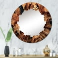 thumbnail image 1 of Designart "Orange Ferns landscape Vibrant" Floral Round Wall Mirror - Modern Oval Printed Decorative Oversized Mirror - Multiple Color Options, 1 of 4