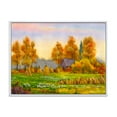 thumbnail image 1 of Designart 'Orange Fields With Haystacks I' Lake House Framed Canvas Wall Art Print, 1 of 5