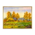 thumbnail image 1 of Designart 'Orange Fields With Haystacks II' Lake House Framed Canvas Wall Art Print, 1 of 5