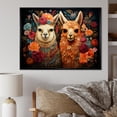 thumbnail image 1 of Designart "Orange Floral Portrait of Fluffy Alpacas" Animals Framed Wall Art - Traditional Orange Alpaca Entryway Framed Wall Art, 1 of 6