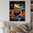 thumbnail image 1 of Designart "Orange Frog In Glassy Aura" Frogs & Toads Floater Framed Canvas Wall Art, 1 of 5