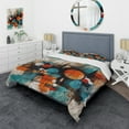 thumbnail image 1 of Designart "Orange Geometric Odyssey III" Modern Geometric Bedding Covert Set - Abstract Geometric Orange Abstract Bed Set With 1 Sham, 1 of 6