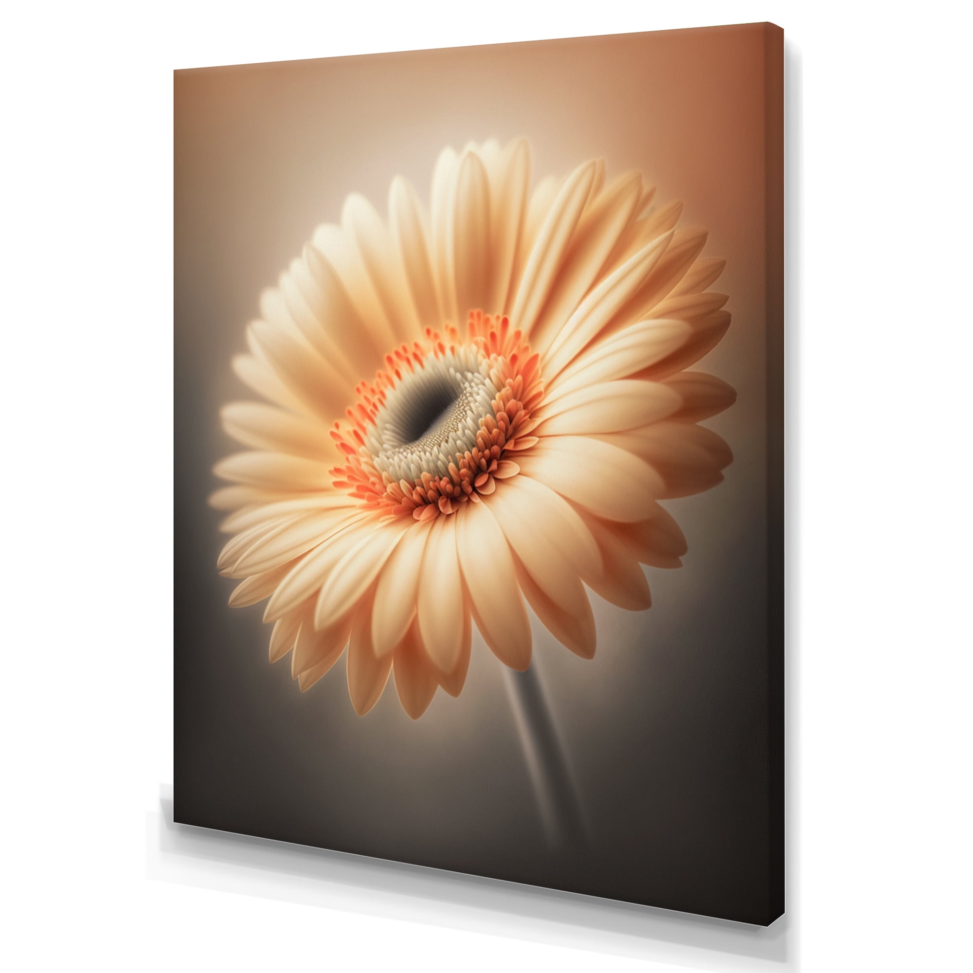 Designart Orange Gerbera Flower II Canvas Wall Art