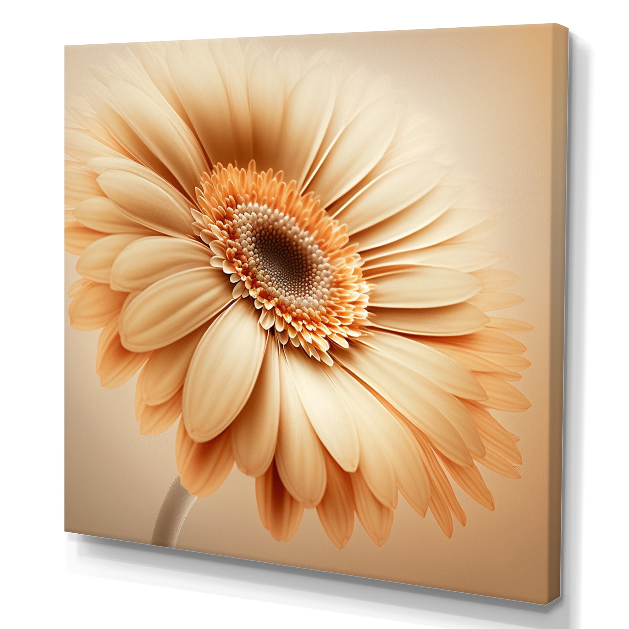 Designart Orange Gerbera Flower IV Canvas Wall Art