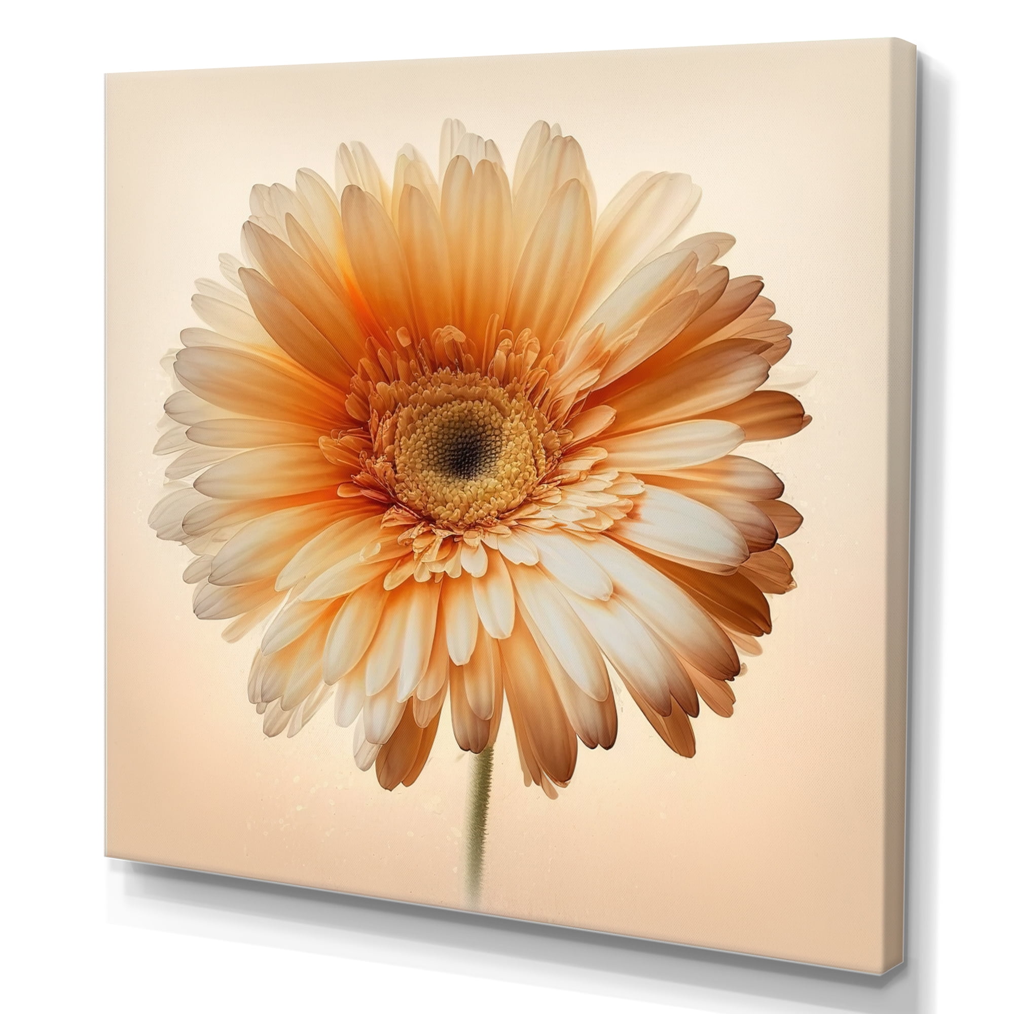 Designart Orange Gerbera Flower V Canvas Wall Art