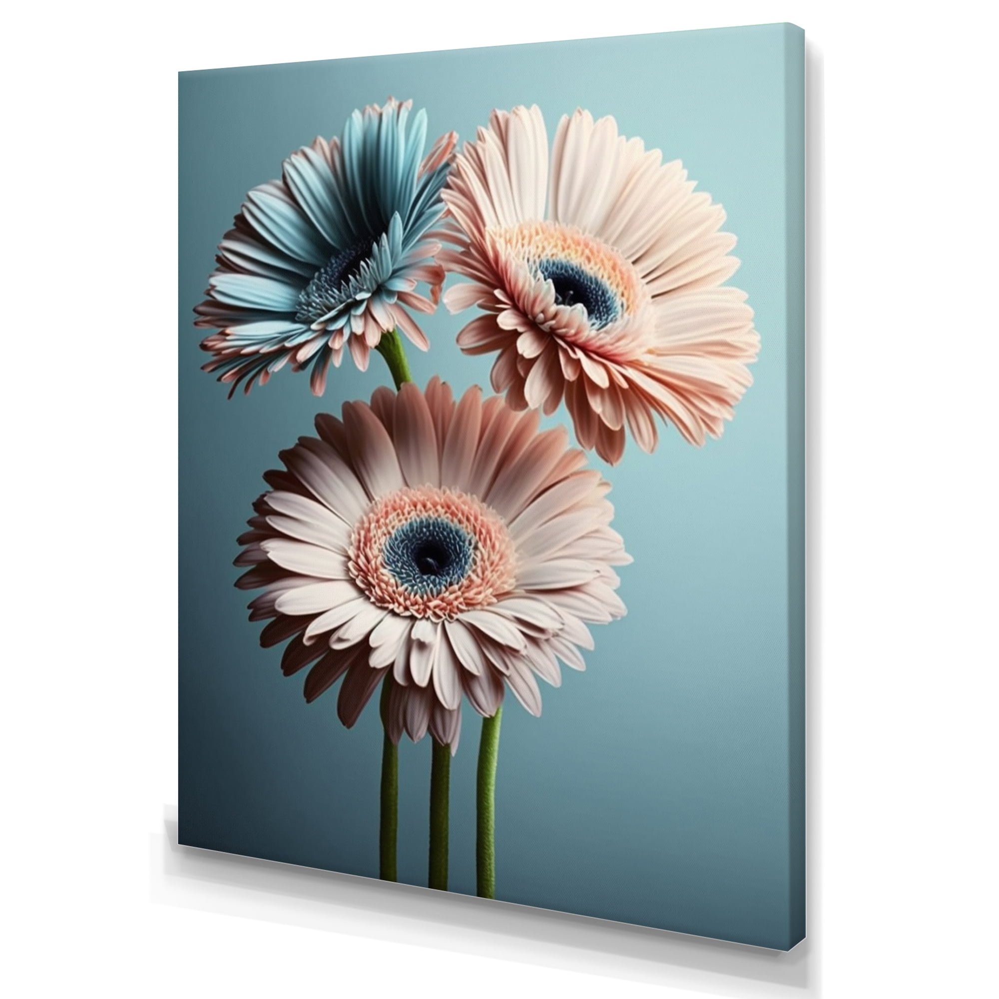 Designart Orange Gerbera Hyperrealistic Flowers Canvas Wall Art
