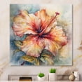 thumbnail image 1 of Designart "Orange Grey Hibiscus Euphoria II" Floral Hibiscus Canvas Wall Art, 1 of 5