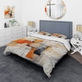 thumbnail image 1 of Designart "Orange Grey Line Art modern Expressionism" Abstract Bedding Covert Set - Line Art Orange Modern Bed Set With 2 Shams, 1 of 6