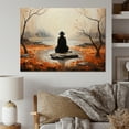 thumbnail image 1 of Designart "Orange Grey Meditation Zen Garden painting" Spiritual Wall Art Living Room, 1 of 5