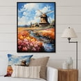 thumbnail image 1 of Designart "Orange Grey Netherlands Dutch Calm" Floral Floater Framed Canvas Wall Art, 1 of 7