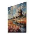 thumbnail image 1 of Designart "Orange Grey Netherlands Dutch Calm" Floral Print on Natural Pine Wood, 1 of 5