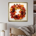 thumbnail image 1 of Designart "Orange Harvest Christmas Wreath in Winter" Floral Framed Wall Art Decor - Traditional Orange Wreath Living Room Framed Canvas Art, 1 of 6