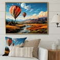 thumbnail image 1 of Designart "Orange Hot Air Ballon Bold horizon I" Hot Air Balloon Floater Framed Canvas Print, 1 of 7