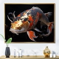 thumbnail image 1 of Designart "Orange Kois Fish peaceful Reflections" Animals Floater Framed Canvas Print, 1 of 7