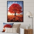 thumbnail image 1 of Designart "Orange Maple Tree Euphony II" Floral & Botanical Floater Framed Wall Art Living Room, 1 of 7