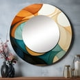 thumbnail image 1 of Designart "Orange Mid Century Organic euphony I" Abstract Rund Mirror For Wall Decor - Large Orange Round Print Mirror - Round Mid-Century Mirror - Wall Mounted Round Large Mirror - 36" x 36", 1 of 6