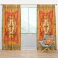 thumbnail image 1 of Designart 'Orange Moroccan Tiles Collage III' Bohemian & Eclectic Curtain Panel, 1 of 4
