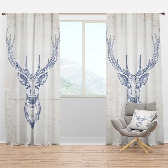 Designart 'Orange Moroccan Tiles Collage IV' Farmhouse Curtain Panel