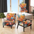 thumbnail image 1 of Designart "Orange Pink Palm Trees modern I" Orange Floral Upholstered Accent Chair - Traditional Arm Chair For Bedroom, 1 of 5