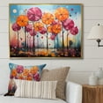 thumbnail image 1 of Designart "Orange Pink Palm Trees modern IV" Palm Trees Floater Framed Wall Decor, 1 of 7