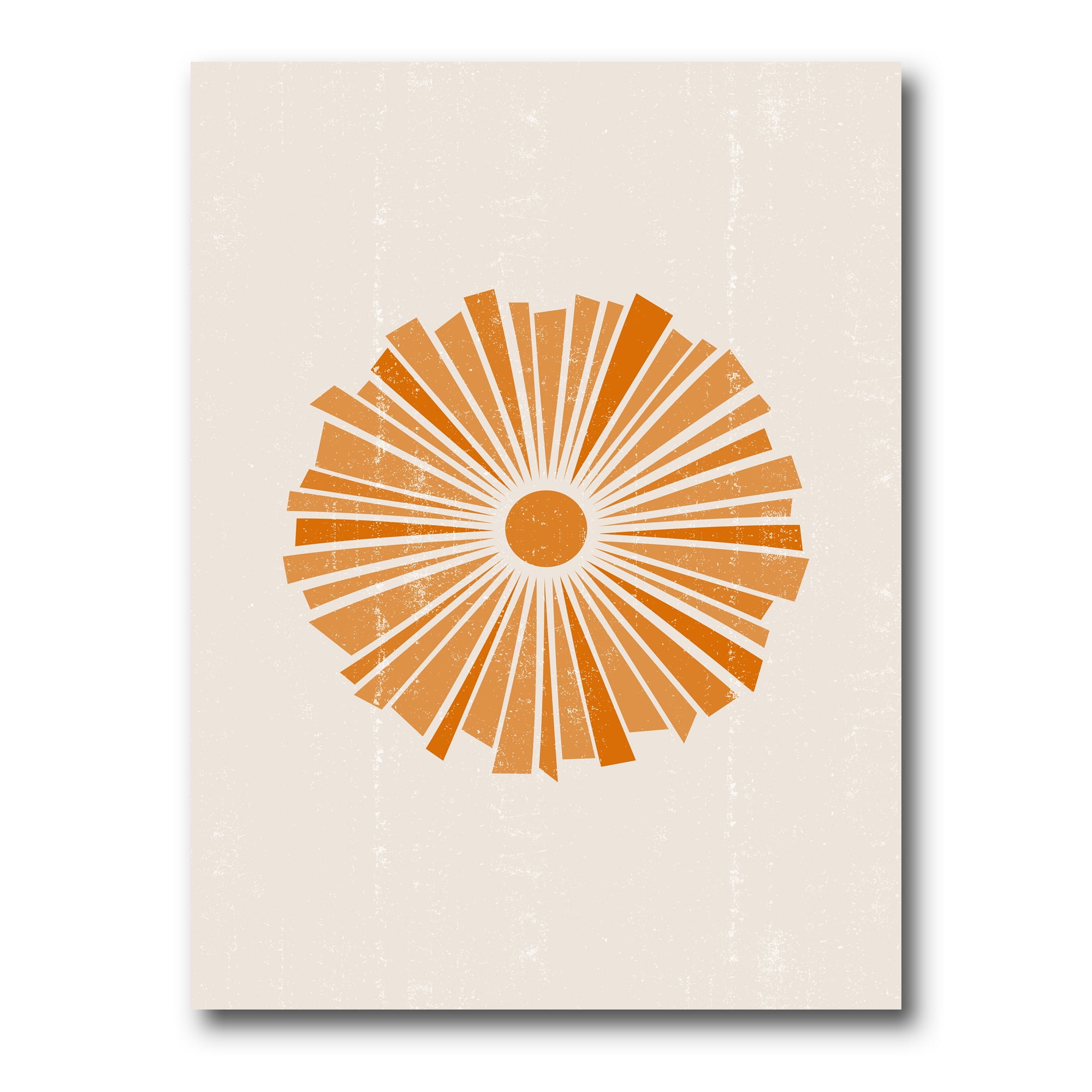 Designart ' Orange Radiant Sun I ' Modern Canvas Wall Art Print